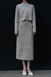 SWAYING 24 Autumn and Winter Shawl Collar Short Cardigan SW-SW24AW1T55-QH Light Gray